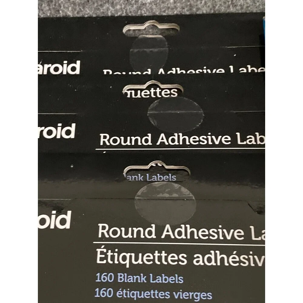 VTG Polaroid Round Adhesive Label Blank 160 Ct Lot of 8 Package 1 Pack Rectang